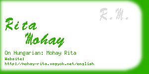 rita mohay business card